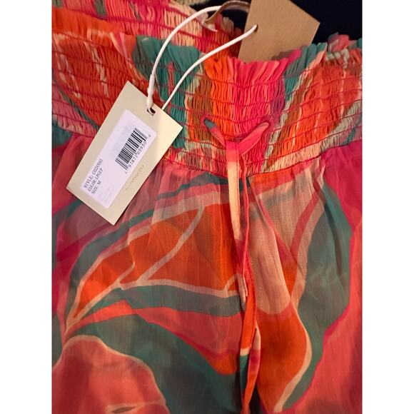 NWT Ramy Brook Haley Tropical Wide Leg Cover Up Pants M Poolside Glam Resortwear - Picture 8 of 13